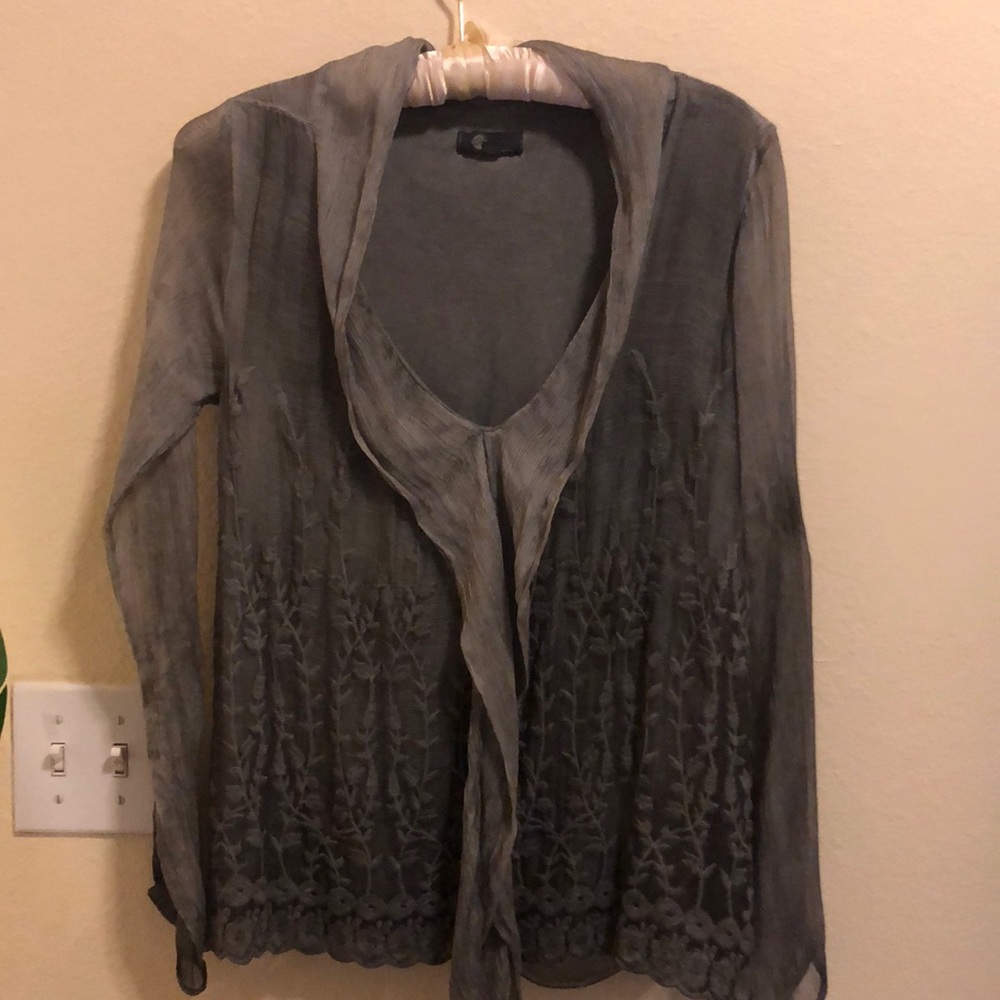 “M” Double Layer Silk Blouse